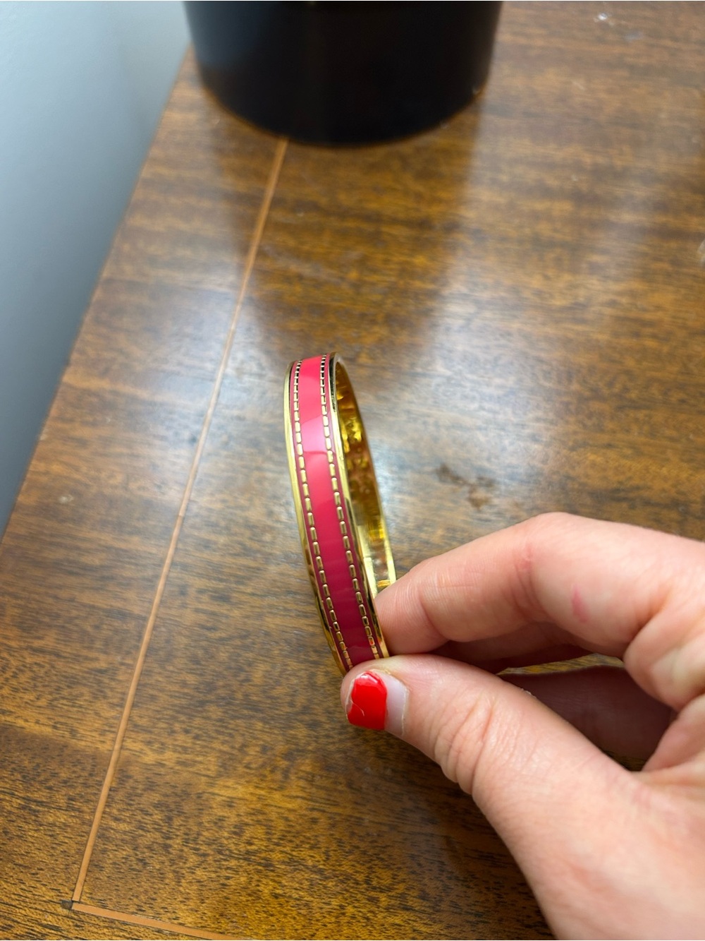 kate spade Pink and Gold Enamel Bangle Bracelet